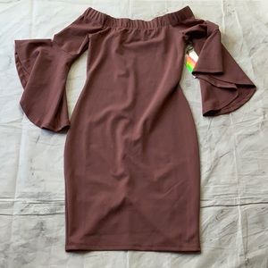 IRIS BOUTIQUE BRAND Off Shoulder SHEATH Dress NWT